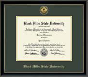 Black Hills State University diploma frame - Gold Engraved Medallion Diploma Frame in Onexa Gold