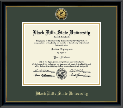 Black Hills State University diploma frame - Gold Engraved Medallion Diploma Frame in Onexa Gold