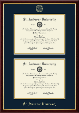 Saint Ambrose University diploma frame - Double Diploma Frame in Galleria