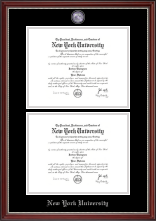 New York University diploma frame - Masterpiece Medallion Double Diploma Frame in Kensington Silver