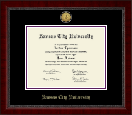 Kansas City University diploma frame - Gold Engraved Medallion Diploma Frame in Sutton