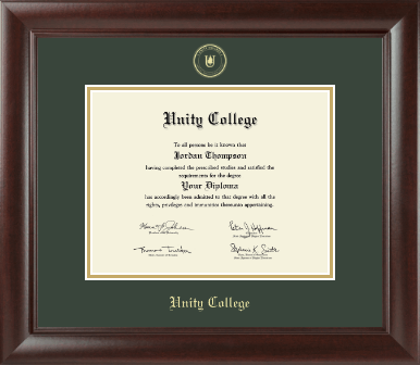 Unity College diploma frame - Gold Embossed Diploma Frame in Rainier