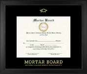 Mortar Board National College Senior Honor Society diploma frame - Gold Embossed Diploma Frame in Arena