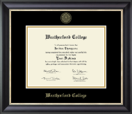 Weatherford College diploma frame - Gold Embossed Diploma Frame in Noir