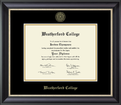 Weatherford College diploma frame - Gold Embossed Diploma Frame in Noir