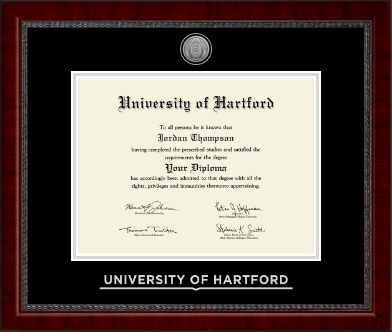 University of Hartford diploma frame - Silver Engraved Medallion Diploma Frame in Sutton