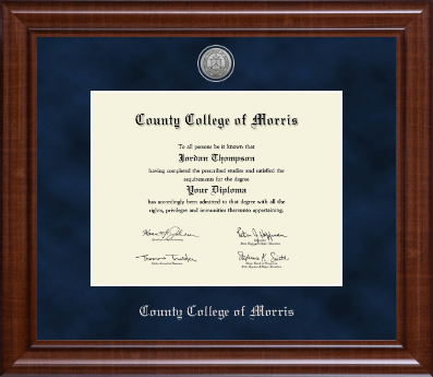County College of Morris diploma frame - Silver Engraved Medallion Diploma Frame in Prescott