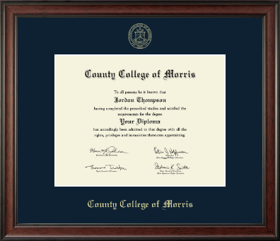 County College of Morris diploma frame - Gold Embossed Diploma Frame in Studio