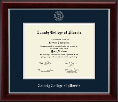 County College of Morris diploma frame - Silver Embossed Diploma Frame in Gallery Silver