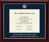 Lincoln Memorial University diploma frame - Masterpiece Medallion Diploma Frame in Gallery Silver