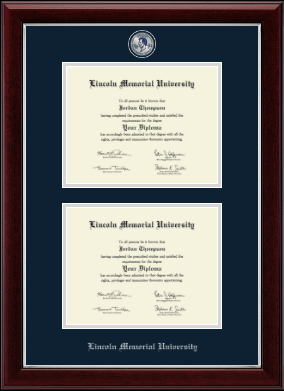 Lincoln Memorial University diploma frame - Masterpiece Medallion Double Diploma Frame in Gallery Silver