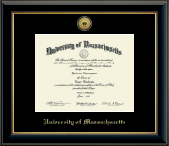 University of Massachusetts Amherst diploma frame - Gold Engraved Medallion Diploma Frame in Onyx Gold