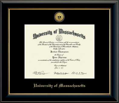 University of Massachusetts Amherst diploma frame - Gold Engraved Medallion Diploma Frame in Onyx Gold