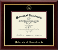 University of Massachusetts Amherst diploma frame - Gold Embossed Diploma Frame in Gallery
