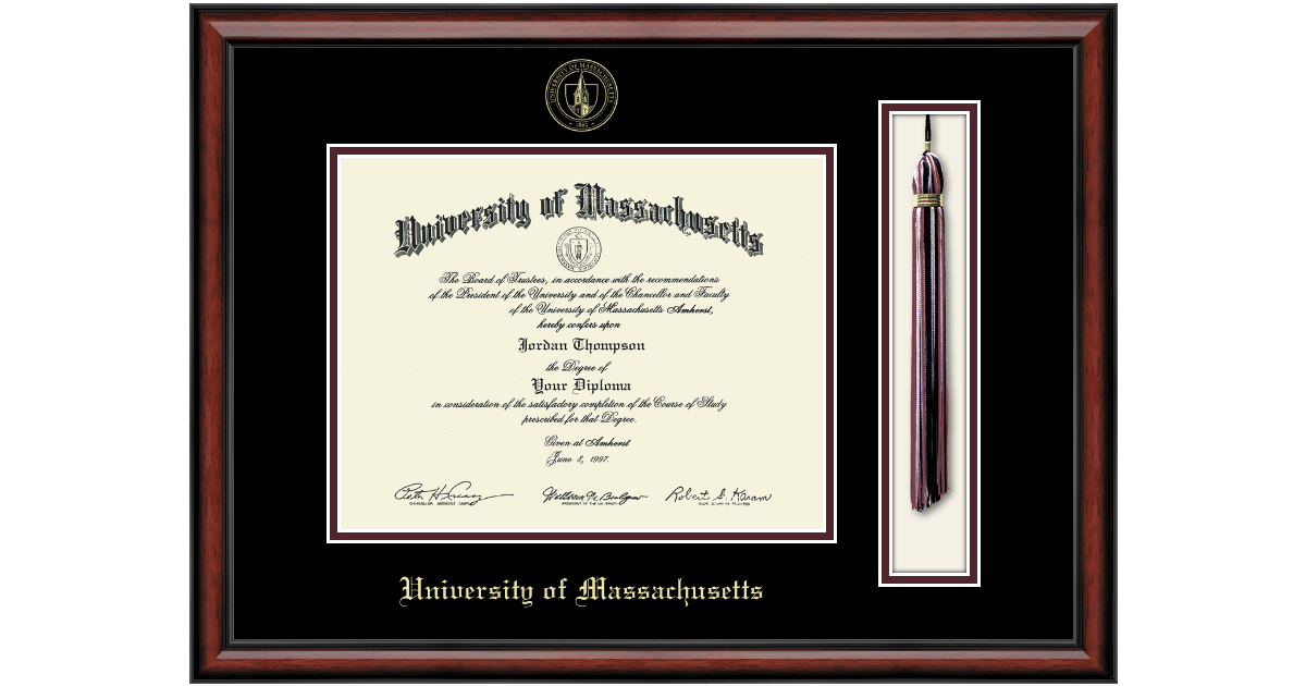 Tassel & Cord Diploma Frame in Southport University of Massachusetts