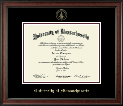 University of Massachusetts Amherst diploma frame - Gold Embossed Diploma Frame in Studio