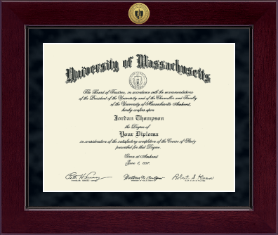 University of Massachusetts Amherst diploma frame - Millennium Gold Engraved Diploma Frame in Cordova