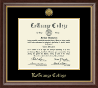 LaGrange College diploma frame - Gold Engraved Medallion Diploma Frame in Hampshire