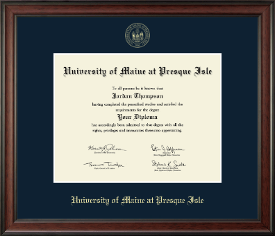 University of Maine at Presque Isle diploma frame - Gold Embossed Diploma Frame in Studio