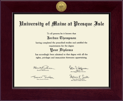 University of Maine at Presque Isle diploma frame - Century Gold Engraved Diploma Frame in Cordova