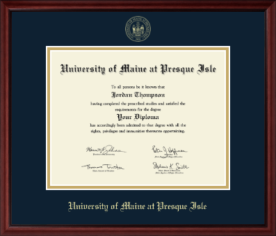 University of Maine at Presque Isle diploma frame - Gold Embossed Diploma Frame in Camby