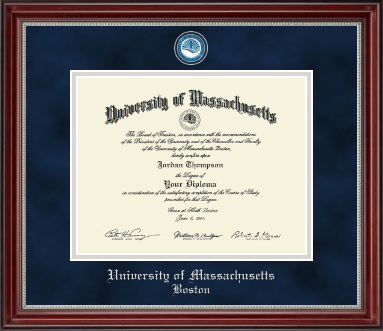 University of Massachusetts Boston diploma frame - Masterpiece Medallion Diploma Frame in Kensington Silver