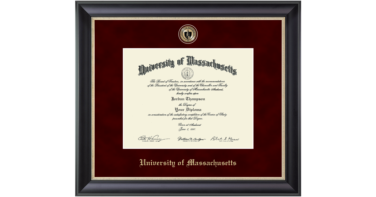 Regal Edition Diploma Frame in Noir University of Massachusetts Amherst