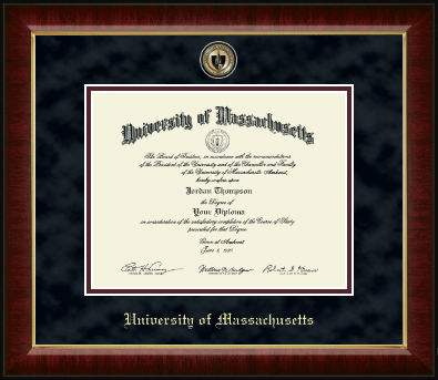 University of Massachusetts Amherst diploma frame - Brass Masterpiece Medallion Diploma Frame in Murano