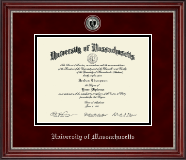 University of Massachusetts Amherst diploma frame - Pewter Masterpiece Medallion Diploma Frame in Kensington Silver