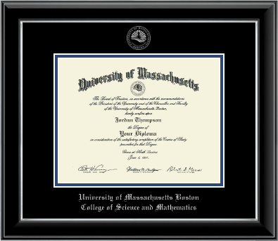 University of Massachusetts Boston diploma frame - Silver Embossed Diploma Frame in Onyx Silver