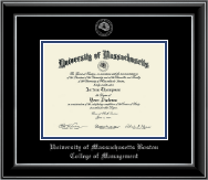 University of Massachusetts Boston diploma frame - Silver Embossed Diploma Frame in Onyx Silver