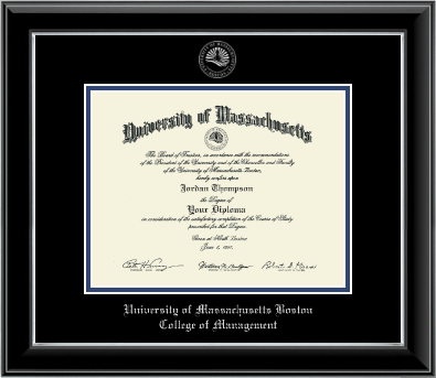 University of Massachusetts Boston diploma frame - Silver Embossed Diploma Frame in Onyx Silver
