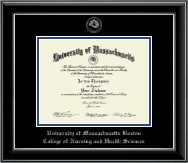 University of Massachusetts Boston diploma frame - Silver Embossed Diploma Frame in Onyx Silver