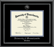 University of Massachusetts Boston diploma frame - Silver Embossed Diploma Frame in Onyx Silver