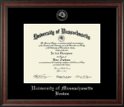 University of Massachusetts Boston diploma frame - Silver Embossed Diploma Frame in Studio