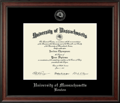 University of Massachusetts Boston diploma frame - Silver Embossed Diploma Frame in Studio
