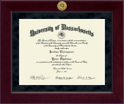 University of Massachusetts Boston diploma frame - Milllennium Gold Engraved Diploma Frame in Cordova