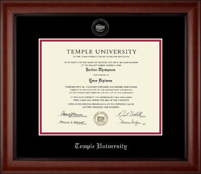 Temple University diploma frame - Silver Embossed Diploma Frame in Cambridge