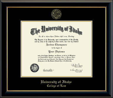 University of Idaho diploma frame - Gold Embossed Diploma Frame in Onyx Gold