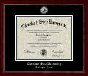 Cleveland State University diploma frame - Silver Engraved Medallion Diploma Frame in Sutton