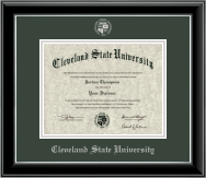 Cleveland State University diploma frame - Silver Embossed Diploma Frame in Onyx Silver