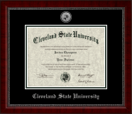 Cleveland State University diploma frame - Silver Engraved Medallion Diploma Frame in Sutton