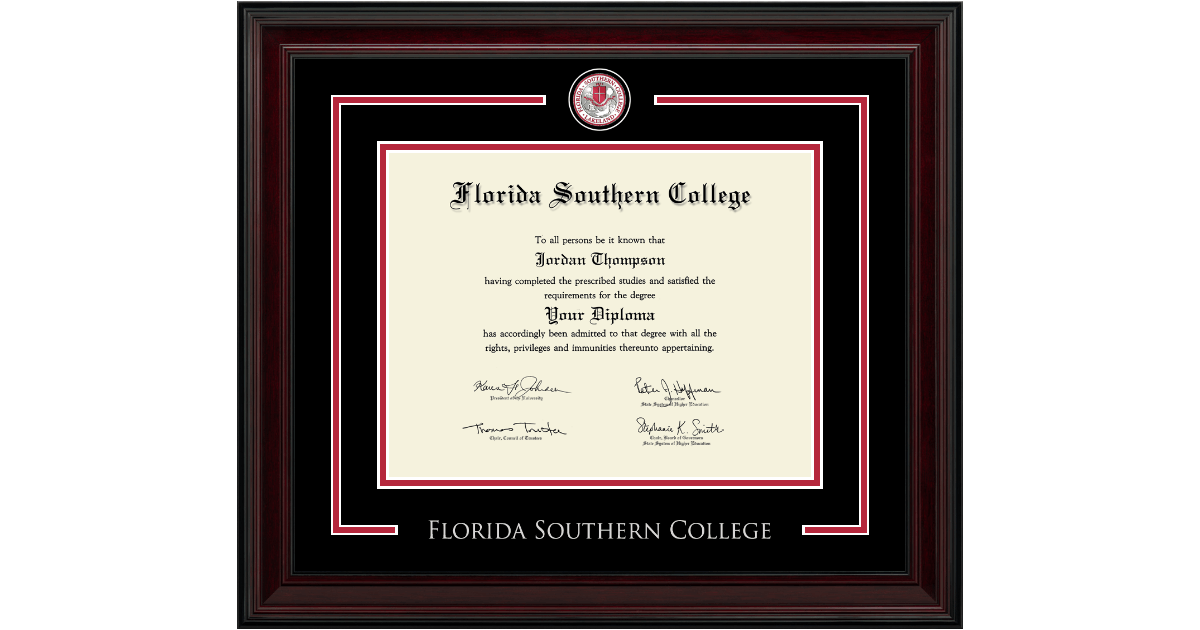 Showcase Edition Diploma Frame in Encore Florida Southern College