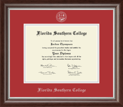 Florida Southern College diploma frame - Silver Embossed Diploma Frame in Devonshire