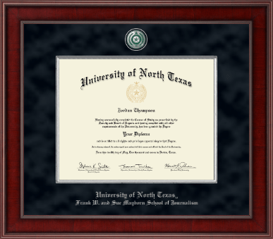 University of North Texas diploma frame - Presidential Pewter Masterpiece Diploma Frame in Jefferson