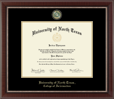 University of North Texas diploma frame - Masterpiece Medallion Diploma Frame in Chateau