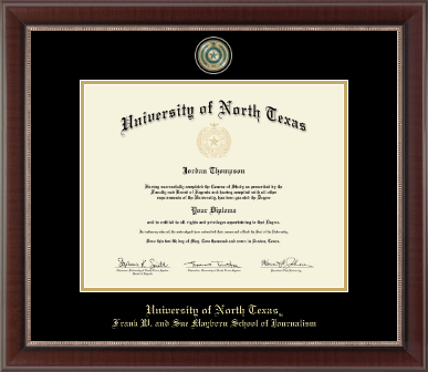 University of North Texas diploma frame - Masterpiece Medallion Diploma Frame in Chateau