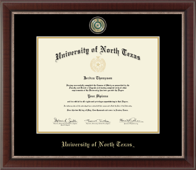 University of North Texas diploma frame - Masterpiece Medallion Diploma Frame in Chateau