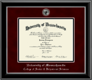 University of Massachusetts Amherst diploma frame - Masterpiece Medallion Diploma Frame in Onyx Silver