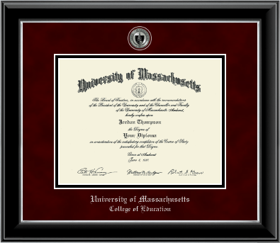 University of Massachusetts Amherst diploma frame - Masterpiece Medallion Diploma Frame in Onyx Silver